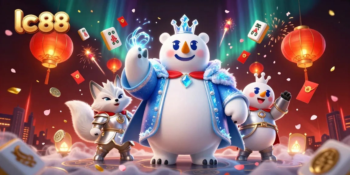 Experience exhilarating gaming at lc 88 with vibrant 3D casino imagery of majestic characters and lucky symbols.