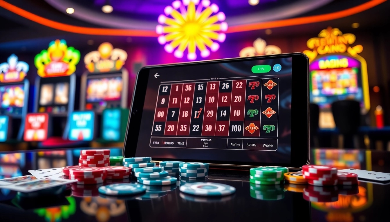 Engage with thrilling games at https://555win5.co.com featuring casino tables, chips, and slot machines.