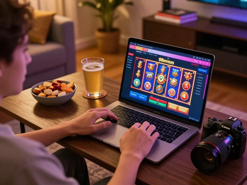 Engaging gaming experience on 98win showing online casino interface with vibrant atmosphere