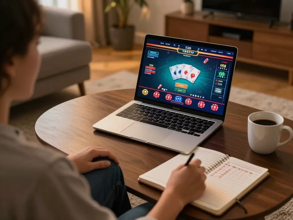 ee88 players engaging in online casino action from a cozy home setup