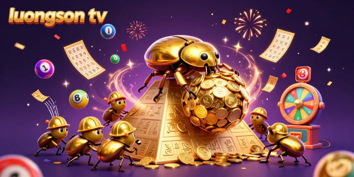 Join luongson tv in an exciting lottery adventure with dynamic vibrant elements and gambling excitement!