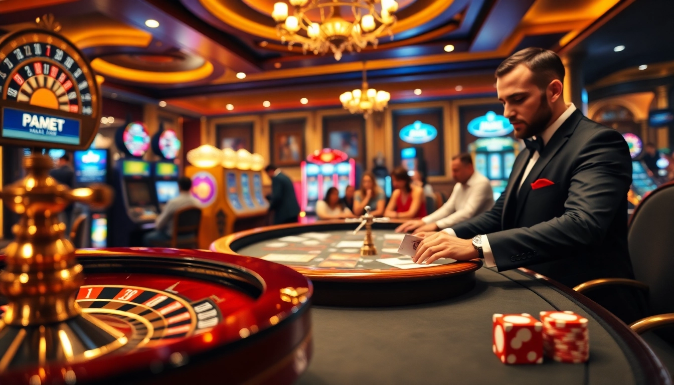 Experience thrilling gaming action at https://thabets.it.com/ with vibrant roulette and poker visuals.