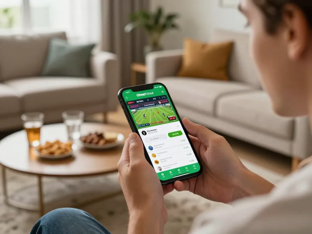 Engage in online gambling with Oxbet Dubai app on smartphone, featuring live betting interface.
