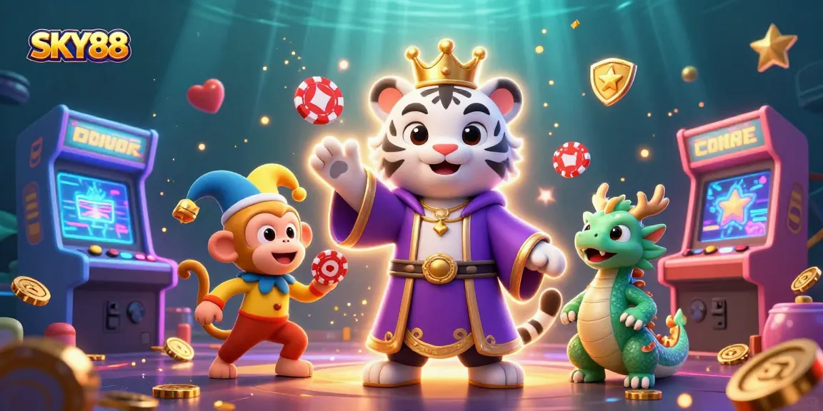 Engage in thrilling gaming at SKY88 with vibrant casino elements showcasing excitement and fun.