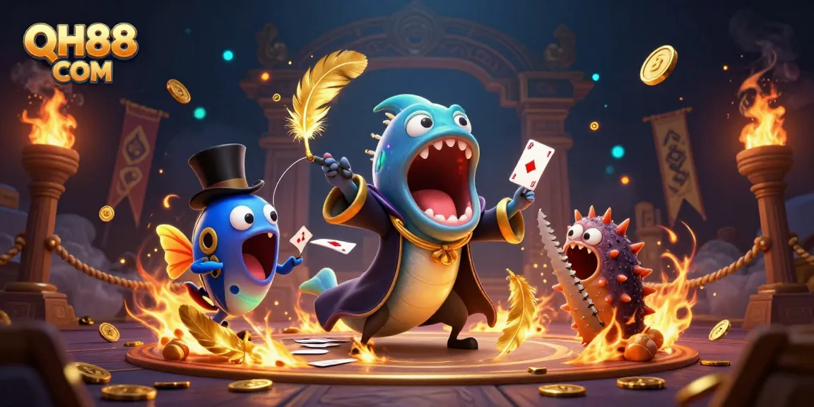 Engage at QH88 COM with vibrant casino magic in an underwater scene of excitement and betting.