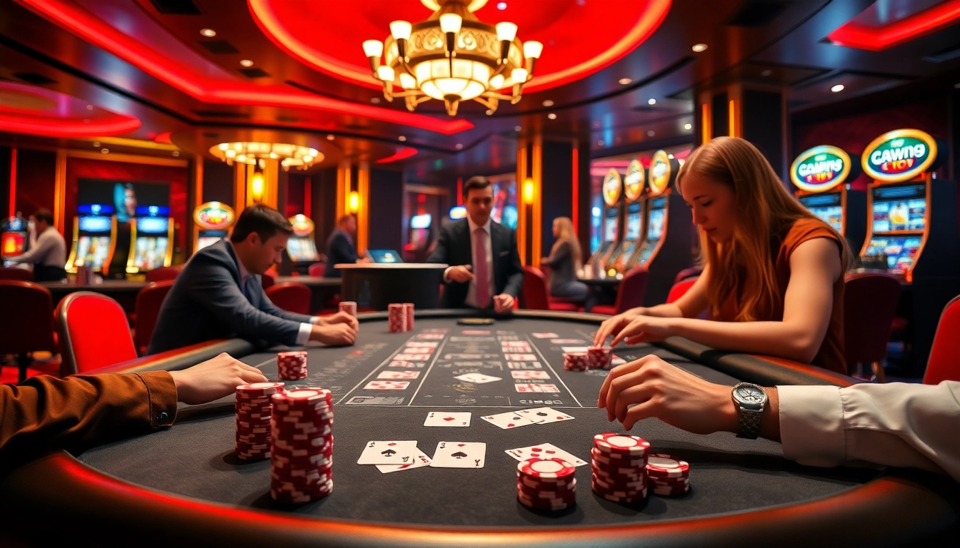Experience luxurious gaming at nhà cái ggwin with vibrant slot machines and elegant poker tables.