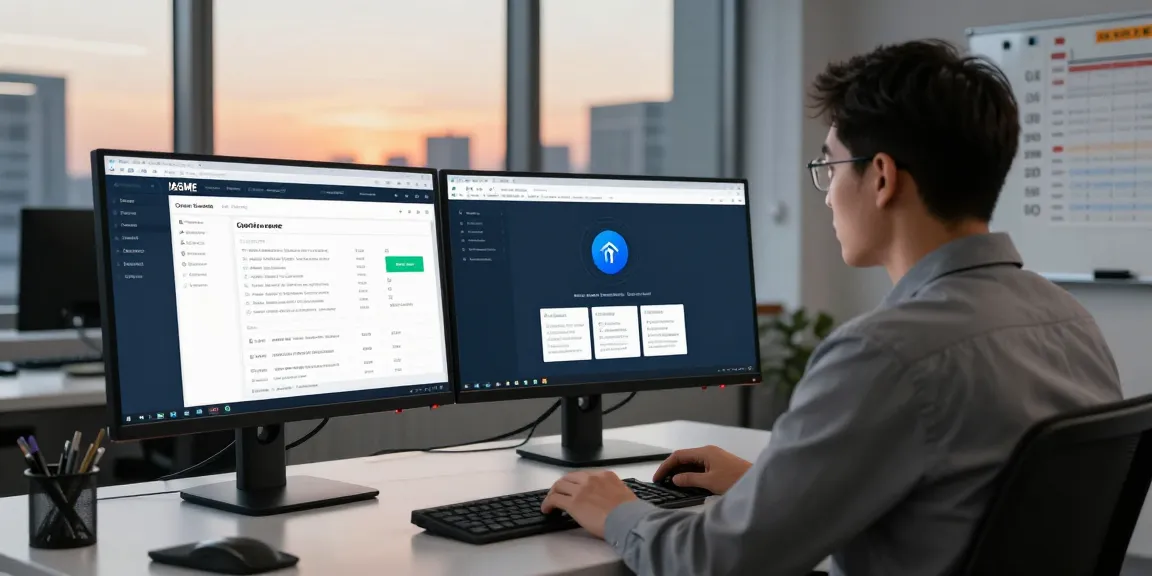 Cybersecurity professional working on iasme cyber essentials compliance in a modern office