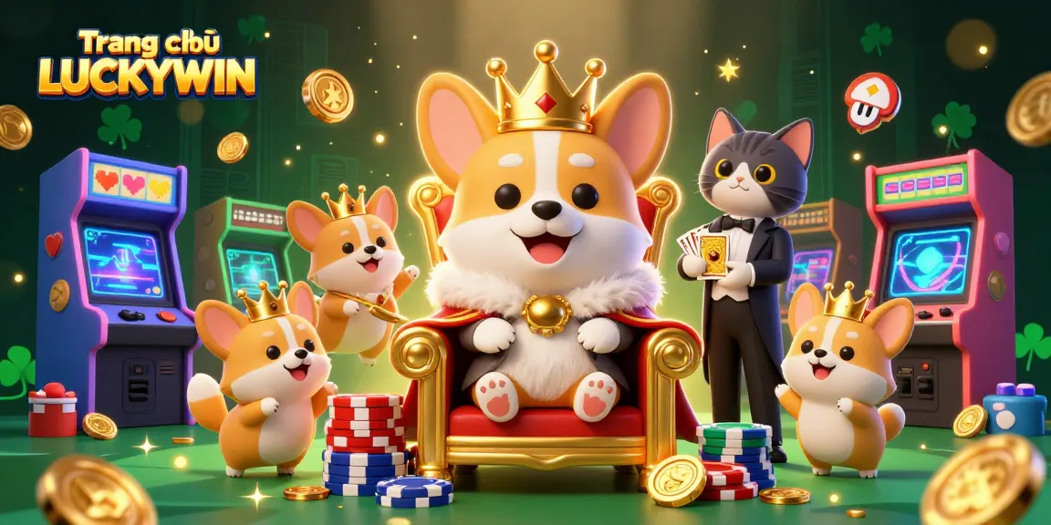 Experience the thrill of Trang chủ LUCKYWIN with vibrant casino-themed 3D illustration.