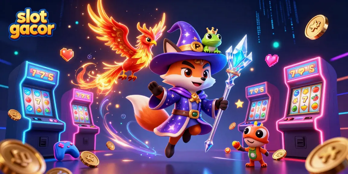 Slot gacor: Menangkan jackpot dengan visual berkilau dalam ilustrasi kasino 3D.