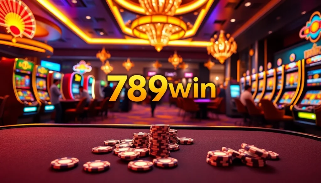 Players enjoying a high-stakes game at 789win casino, surrounded by excitement and luxury.