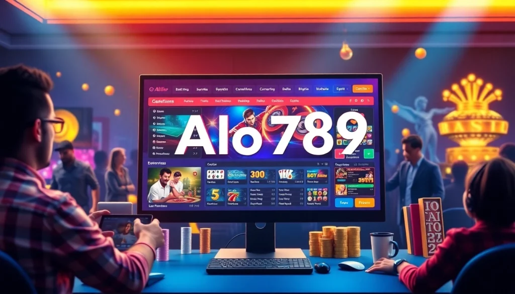 Alo 789 online gambling platform with vibrant graphics and interactive gaming experience.