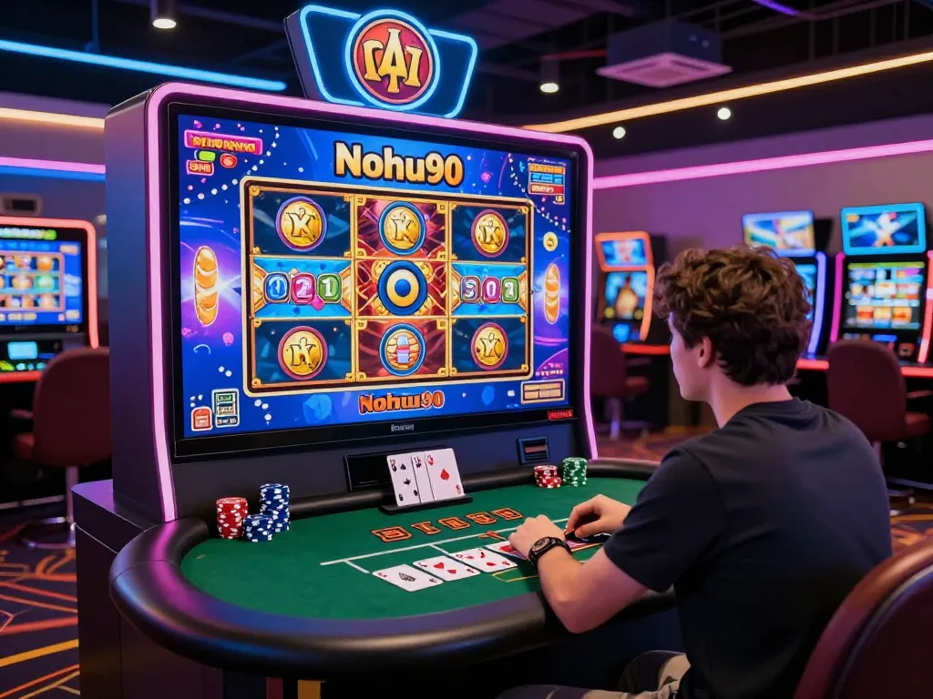 Nohu90 online casino gaming scene with vibrant graphics and an engaging atmosphere