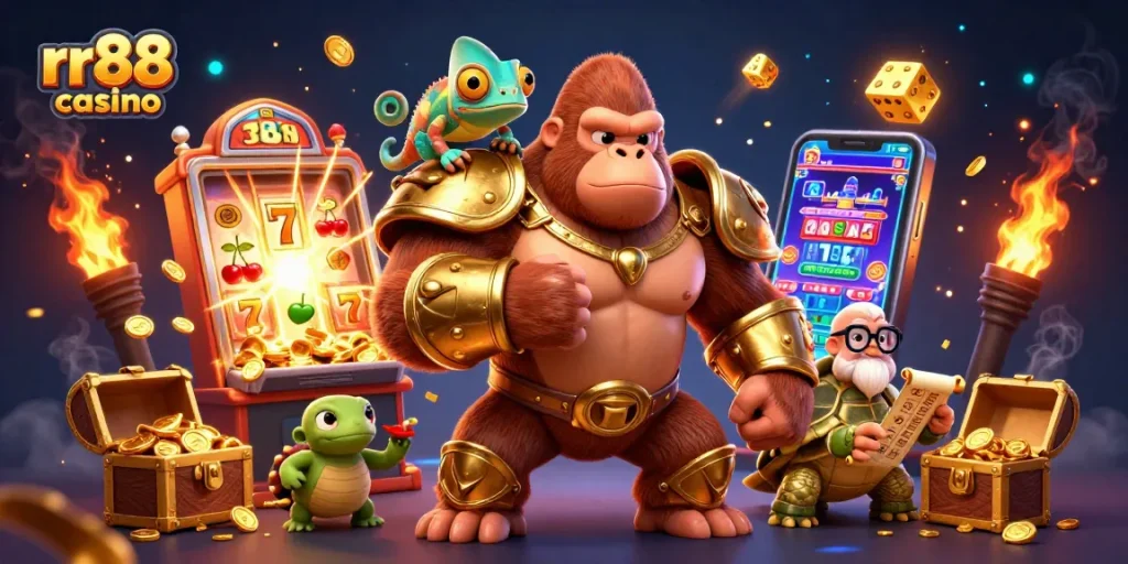 Experience thrilling wins at rr88 casino with colorful game elements and exciting characters!