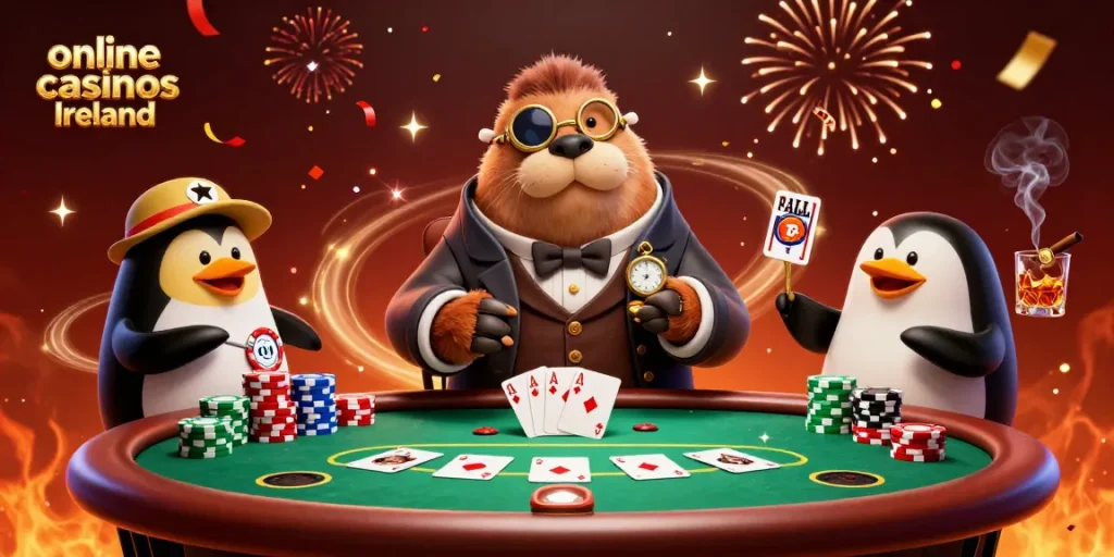Experience thrilling action in online casinos Ireland with vibrant animated characters at play.